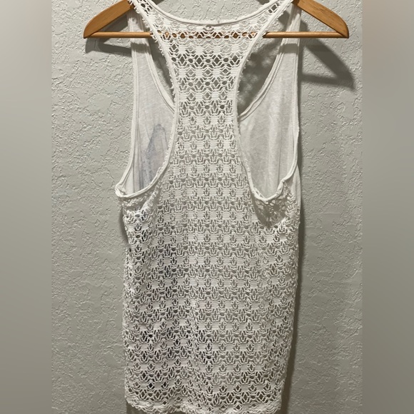 Free People Wild And Free Lace Back Wolf Tank Top - Picture 4 of 5